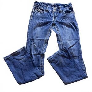 SERIES 31 Sz 3 Embellished back Pocket Stretch Short & Sexy Jeans Y2K Cowgirl